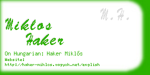 miklos haker business card
